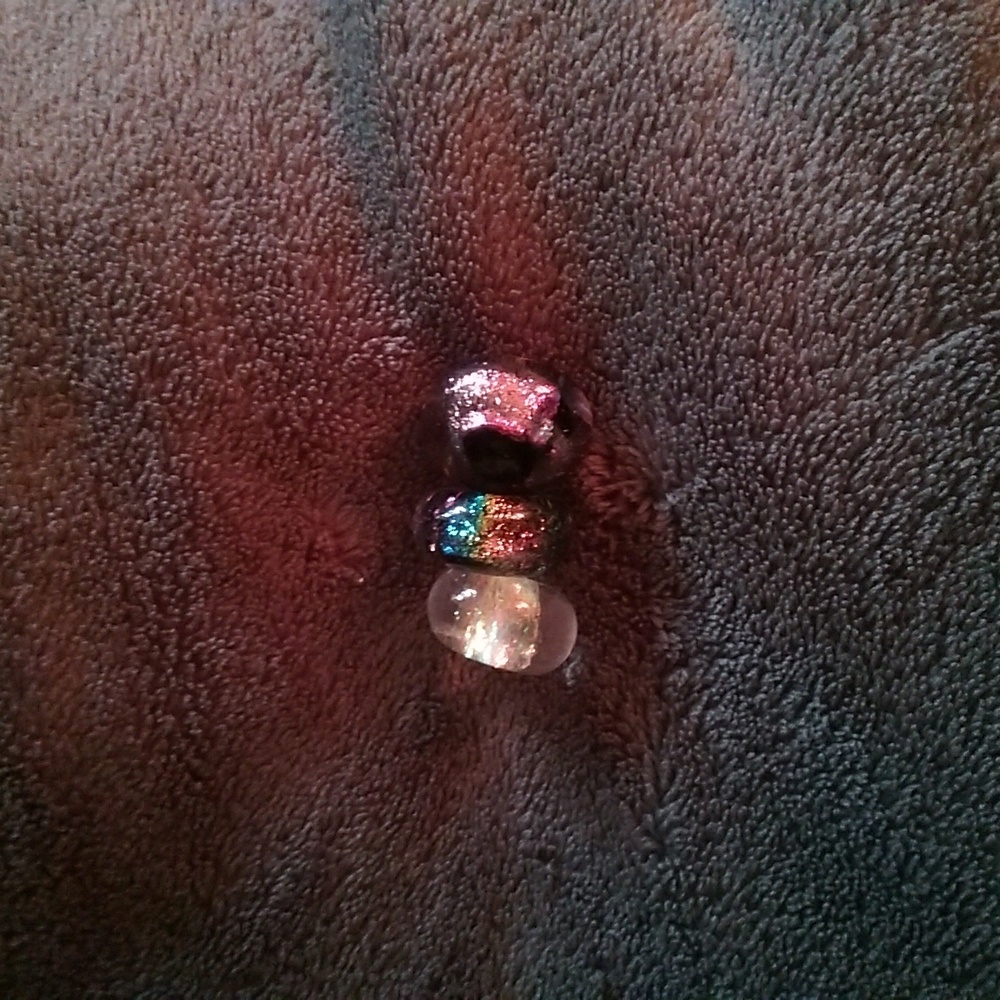 3 dichroic glass lampwork beads